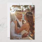 Modern Simple Photo Wedding Thank You Card W Note 招待状 (正面)
