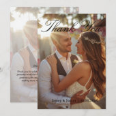 Modern Simple Photo Wedding Thank You Card W Note 招待状 (正面/裏面)