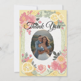 Modern Simple Photo Wedding Thank You Card W Note 招待状