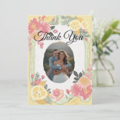 Modern Simple Photo Wedding Thank You Card W Note 招待状 (スタンド正面)
