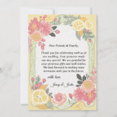 Modern Simple Photo Wedding Thank You Card W Note 招待状 (裏面)