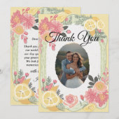 Modern Simple Photo Wedding Thank You Card W Note 招待状 (正面/裏面)