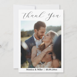 Modern Simple Photo Wedding Thank You Card W Note 招待状