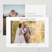 Modern Simple Photo Wedding W Note Landscape 招待状 (正面/裏面)