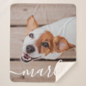 Modern Simple Playful Elegant Chic Pet Photo シェルパブランケット (正面)