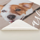 Modern Simple Playful Elegant Chic Pet Photo シェルパブランケット (3/4)