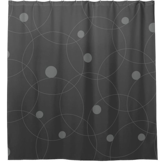 Modern, simple, playful, fun pattern of circles シャワーカーテン (正面)