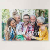 Modern Simple Playful Script Family Photo ジグソーパズル (横)