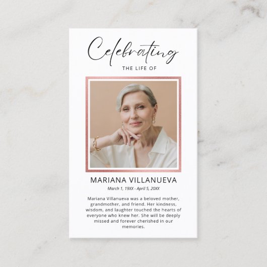 Modern Simple Prayer Photo Sympathy Cards 名刺 (正面)