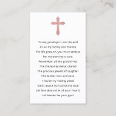 Modern Simple Prayer Photo Sympathy Cards 名刺 (裏面)