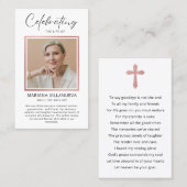 Modern Simple Prayer Photo Sympathy Cards 名刺 (正面/裏面)