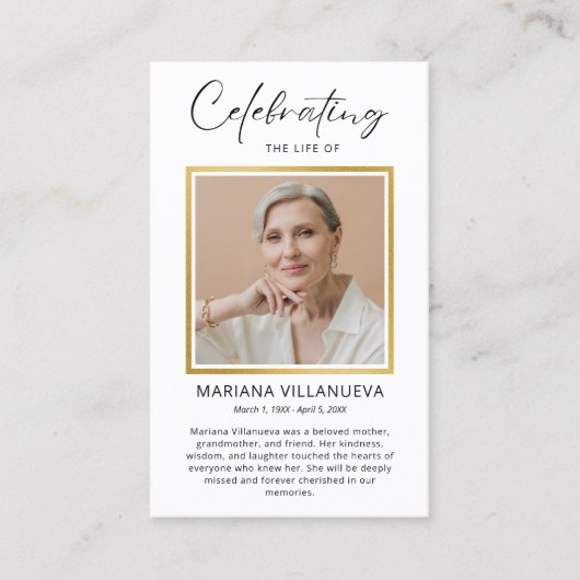 Modern Simple Prayer Photo Sympathy Cards 名刺 (正面)