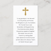 Modern Simple Prayer Photo Sympathy Cards 名刺 (裏面)