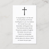 Modern Simple Prayer Photo Sympathy Cards 名刺 (裏面)