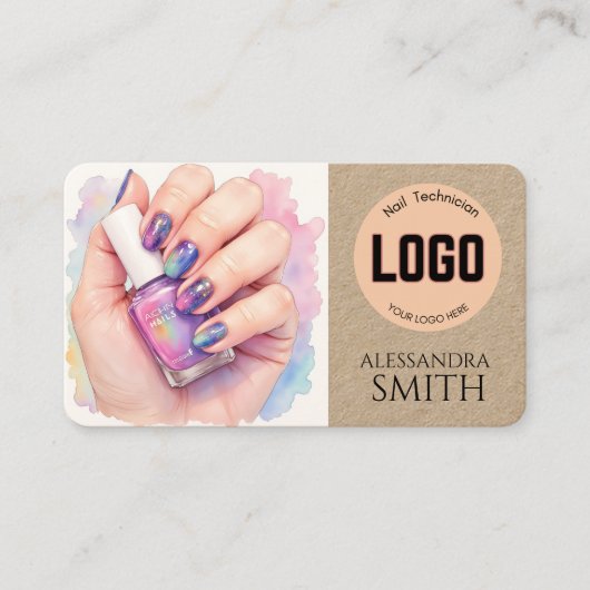 Modern Simple Professional Business Nail Tech Card コーリングカード (正面)