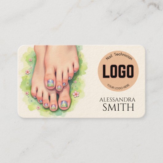 Modern Simple Professional Business Nail Tech Card コーリングカード (正面)