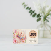Modern Simple Professional Business Nail Tech Card コーリングカード (スタンド正面)