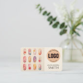 Modern Simple Professional Business Nail Tech Card コーリングカード (スタンド正面)