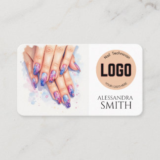 Modern Simple Professional Business Nail Tech Card コーリングカード