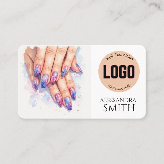Modern Simple Professional Business Nail Tech Card コーリングカード (正面)