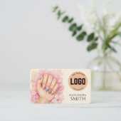 Modern Simple Professional Business Nail Tech Card コーリングカード (スタンド正面)