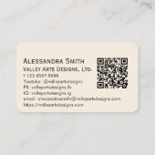 Modern Simple Professional Business Nail Tech Card コーリングカード (裏面)