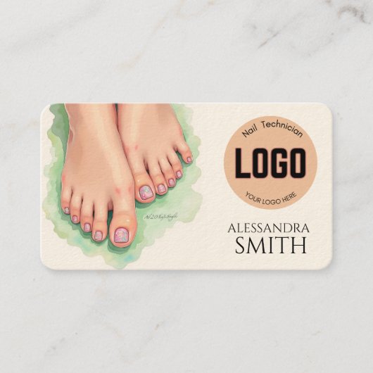Modern Simple Professional Business Nail Tech Card コーリングカード (正面)