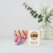 Modern Simple Professional Business Nail Tech Card コーリングカード (スタンド正面)