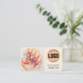 Modern Simple Professional Business Nail Tech Card コーリングカード (スタンド正面)