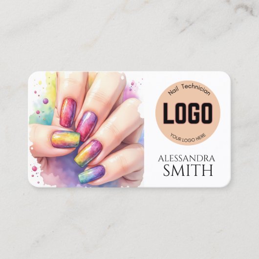 Modern Simple Professional Business Nail Tech Card コーリングカード (正面)