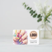 Modern Simple Professional Business Nail Tech Card コーリングカード (スタンド正面)