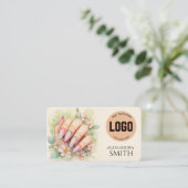 Modern Simple Professional Business Nail Tech Card コーリングカード (スタンド正面)