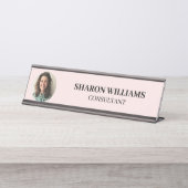 Modern Simple Professional Custom Employee Photo デスクネームプレート (正面)