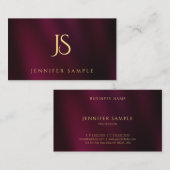 Modern Simple Professional Elegant Gold Monogram 名刺 (正面/裏面)