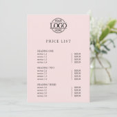 Modern Simple Professional Logo Menu Price List シーズンカード (スタンド正面)