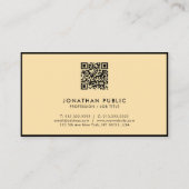 Modern Simple Professional QR Code Black And Gold 名刺 (裏面)