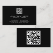Modern Simple Professional QR Code Black And White 名刺 (正面/裏面)