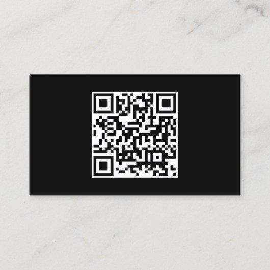 Modern Simple Professional QR Code Black And White 名刺 (裏面)