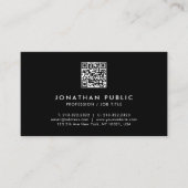 Modern Simple Professional QR Code Black And White 名刺 (正面)