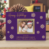 modern simple purple Holiday Photo Card シーズンカード