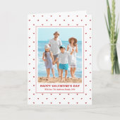Modern Simple Red Hearts Photo Valentines Day カード (正面)