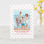 Modern Simple Red Hearts Photo Valentines Day カード (黄色い花)