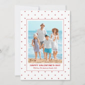 Modern Simple Red Hearts Photo Valentines Day シーズンカード (正面)