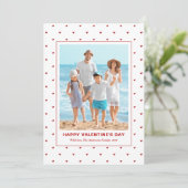 Modern Simple Red Hearts Photo Valentines Day シーズンカード (スタンド正面)