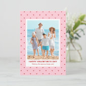 Modern Simple Red Pink Hearts Photo Valentines Day シーズンカード (スタンド正面)