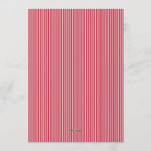 Modern Simple Red Stripes One Photo Valentines Day シーズンカード (裏面)