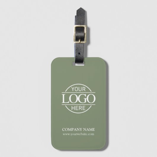 Modern Simple Sage Green Business Logo Employee ラゲッジタグ (正面縦)