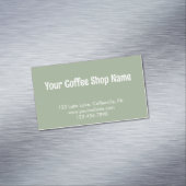 Modern Simple Sage Green Custom Coffee Promotional マグネット名刺 (インサイチュ)