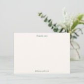 Modern Simple Sage Green Stripes Personalized Name サンキューカード (スタンド正面)