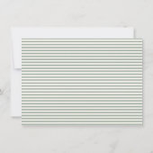 Modern Simple Sage Green Stripes Personalized Name サンキューカード (裏面)
